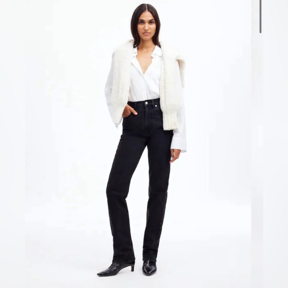NWOT Madewell Black 90s Straight Leg Jeans